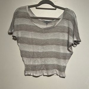 “Bundle 10 for $13” Juniors cropped knit sheer sweater striped top shirt